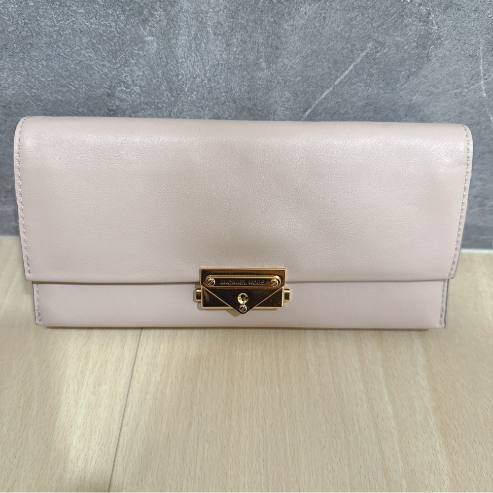 (NWT) MICHAEL KORS CECE LARGE LEATHER WALLET SOFT PINK